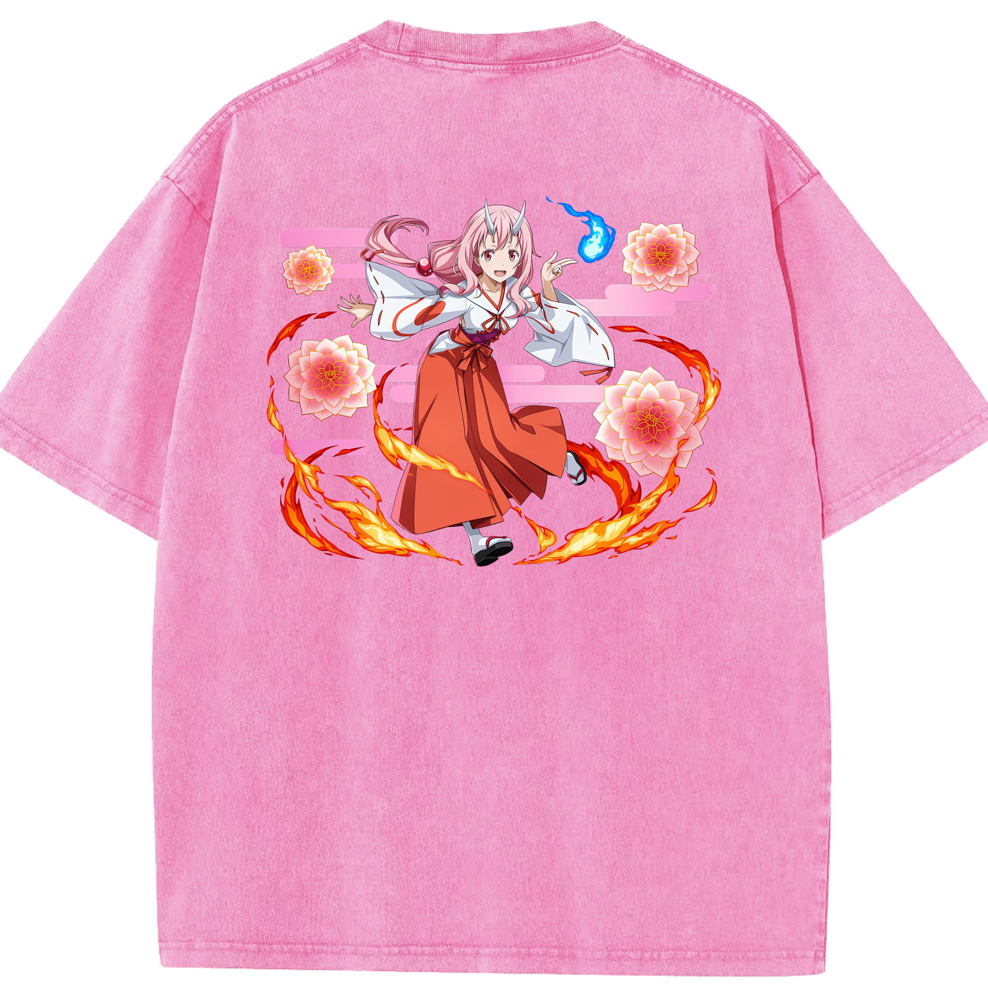 （画像用） 転スラ Regarding Reincarnated to Slime 綿100% ヴィンテージ風 半袖Tシャツ（背面プリント）
